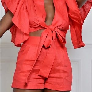 The Kemist linen short & top set